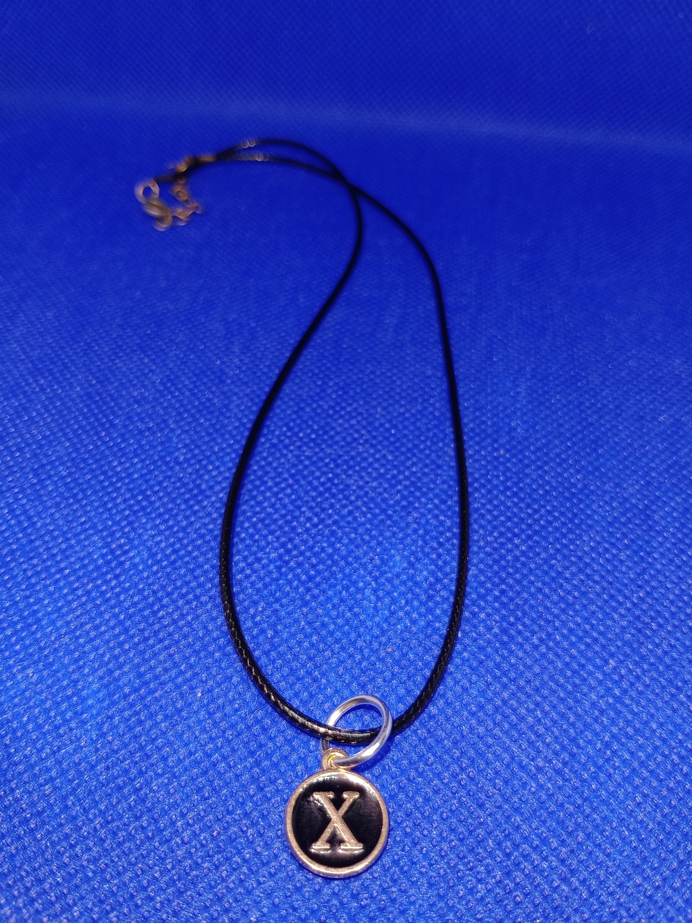 X Initial Pendant Necklace in Black and Gold - Women Jewelry